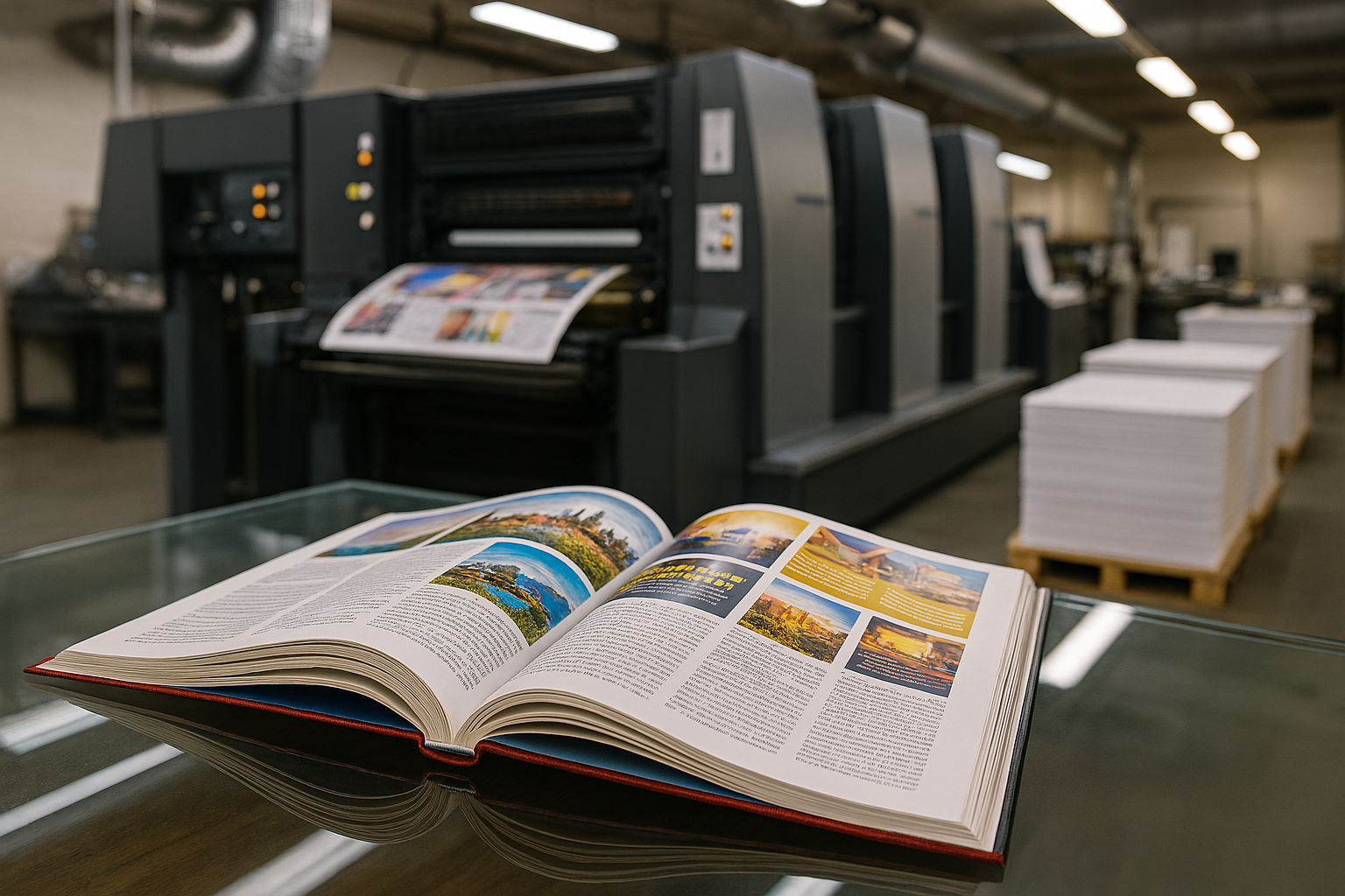 Professional printing office with colour book