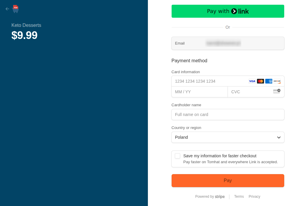 Final Stripe payment page on YourPDF.Store showing secure checkout for digital PDF purchase
